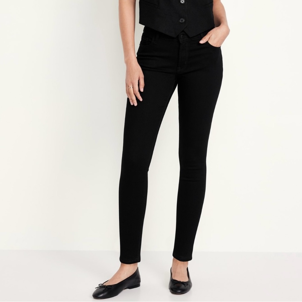 Old Navy Black Rockstar Super-Skinny Mid-Rise Jeans